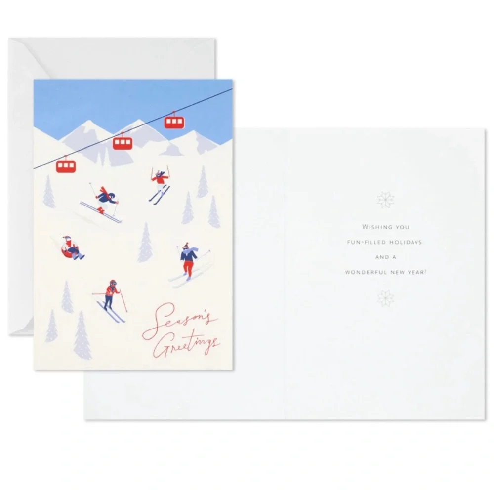 Hallmark Alpine Ski Slopes Boxed Christmas Cards, Pack of 16 (NWT)